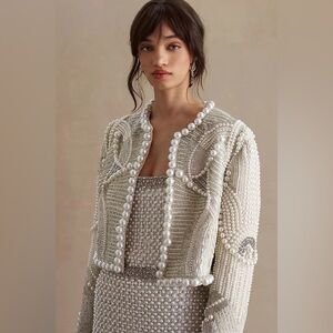 Anthropology BHLDN gemma pearl embellished jacket
